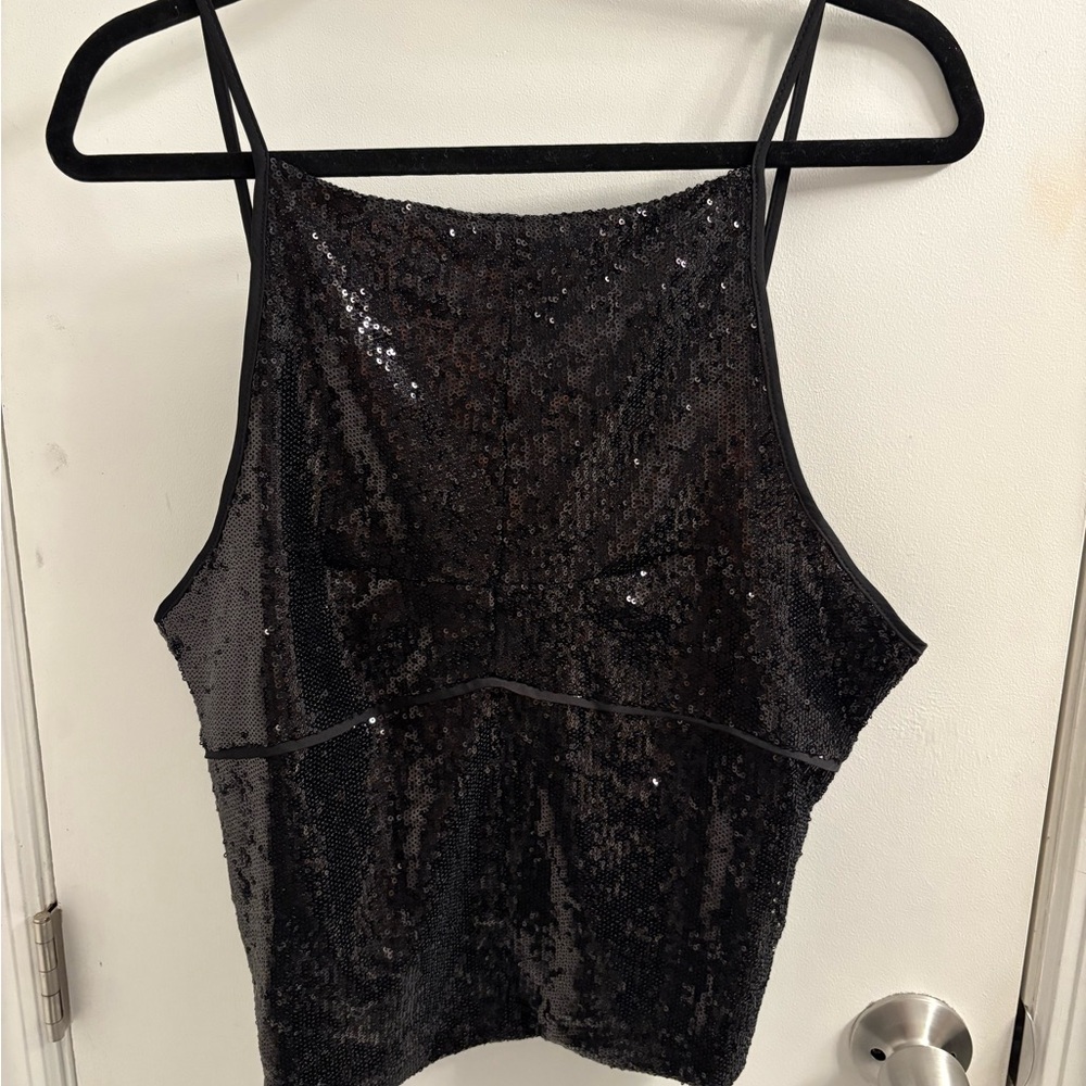 Free People James Apron Sequin Tank, Large